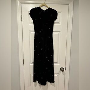 Reformation Short Puff Sleeve Polka Dot Maxi Midi Dress